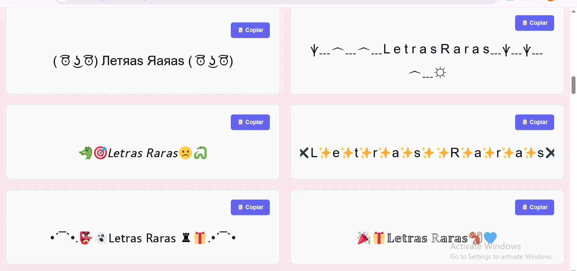 Letras Raras
