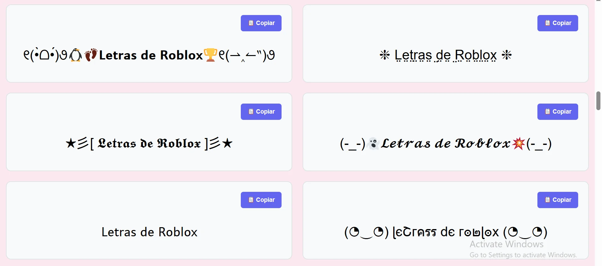 Letras de Roblox: Tipos de Letra para Copiar y Pegar 1 Letras de Roblox