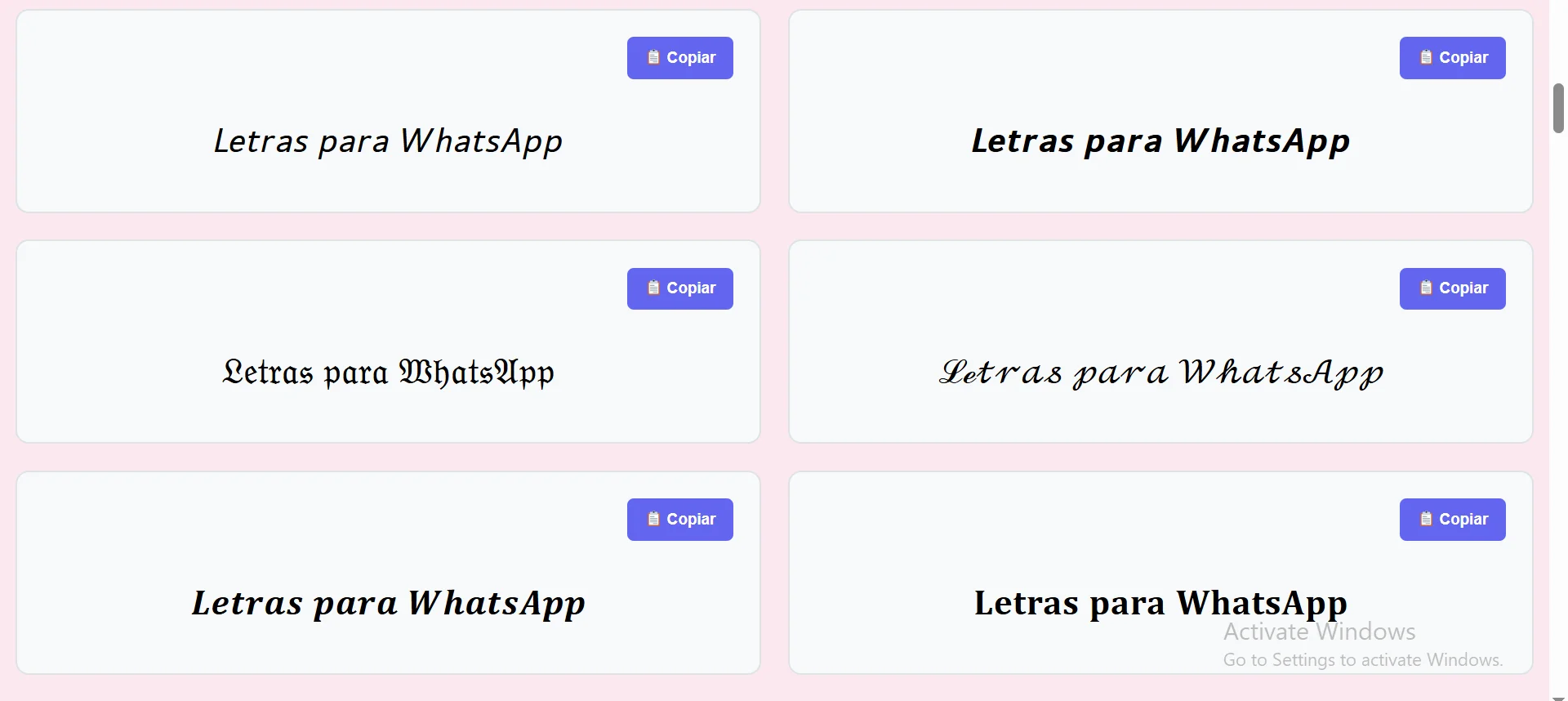 Letras para WhatsApp